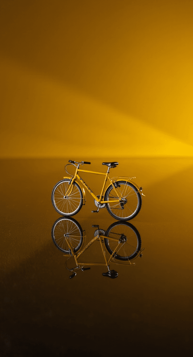 Después - Bicicleta amarilla en la misma posición